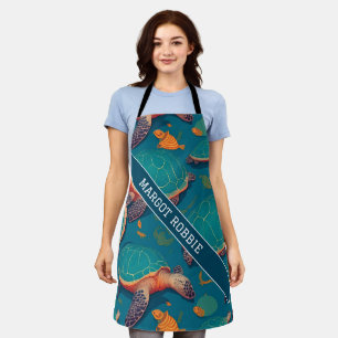 Sea turtle Geometric Colorful Personalized Pattern Apron