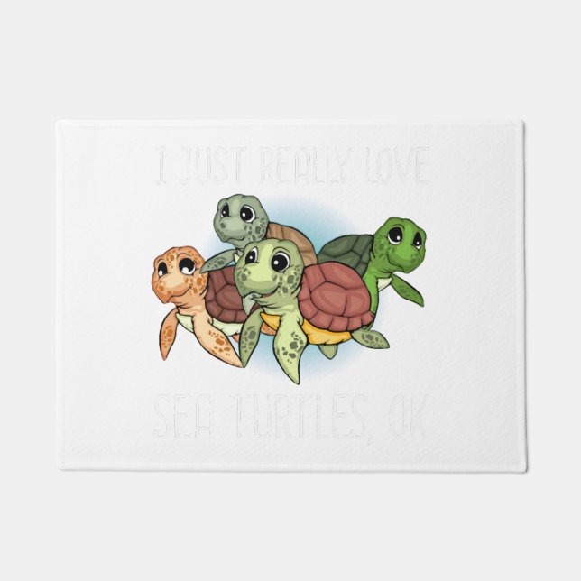 Sea Turtle Gift Kids Women Underwater Sea Turtles Doormat (Front)