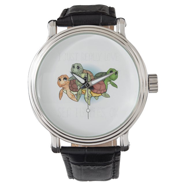 Sea Turtle Gift Kids Women Underwater Sea Turtles Watch (Front)
