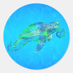 Sea Turtle Graphic Classic Round Sticker
