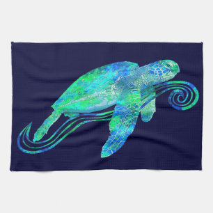 Sea Turtle Graphic Tea Towel