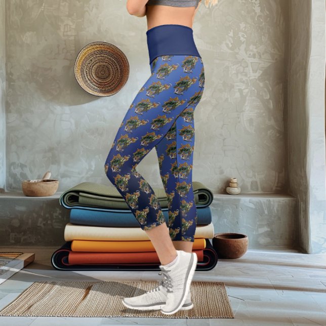 Sea Turtle Green Blue Capri Leggings (Creator Uploaded)