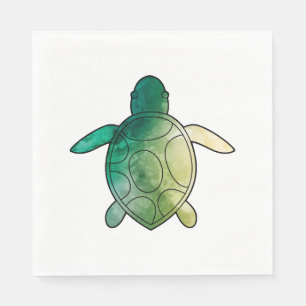 Sea Turtle green watercolor Napkin