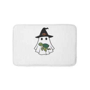 Sea Turtle Halloween Ghost Witch Hat Animal Lovers Bath Mat