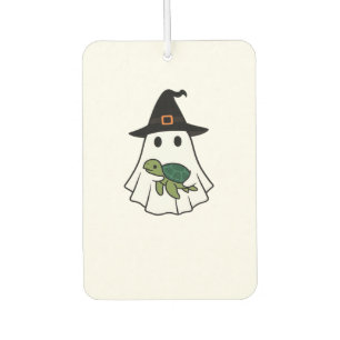 Sea Turtle Halloween Ghost Witch Hat Animal Lovers Car Air Freshener