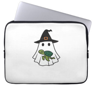 Sea Turtle Halloween Ghost Witch Hat Animal Lovers Laptop Sleeve