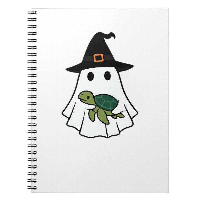 Sea Turtle Halloween Ghost Witch Hat Animal Lovers Notebook (Front)