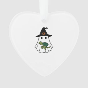Sea Turtle Halloween Ghost Witch Hat Animal Lovers Ornament