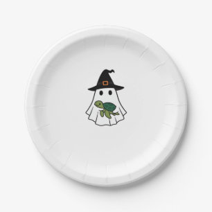 Sea Turtle Halloween Ghost Witch Hat Animal Lovers Paper Plate