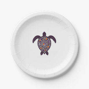 Sea Turtle Halloween Spider-web Pumpkin Ghost Hall Paper Plate