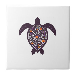 Sea Turtle Halloween Spider-web Pumpkin Ghost Hall Tile