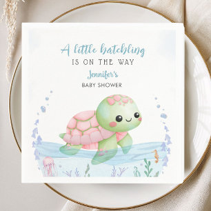 Sea Turtle Hatchling Girl Baby Shower Paper Napkin