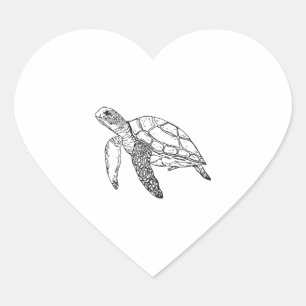 sea turtle heart sticker
