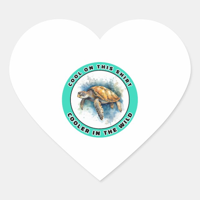 Sea Turtle Heart Sticker (Front)