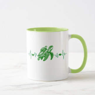 sea turtle heartbeat gift mug ocean lover