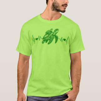 sea turtle heartbeat, ocean loverst-shirt merch  T-Shirt