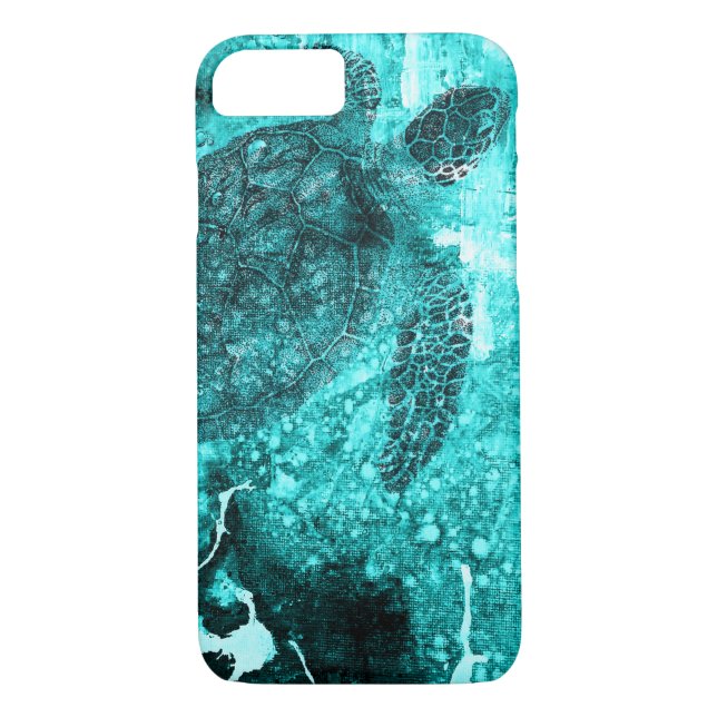 Sea Turtle i phone case, Teal Picture, Case-Mate iPhone Case (Back)