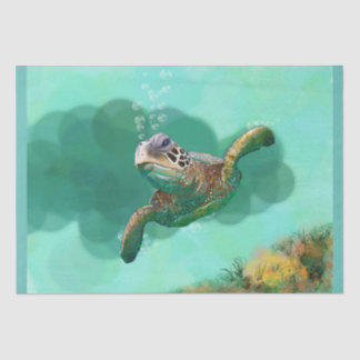 Sea Turtle in Bubbles Wrapping Paper Sheets Medium