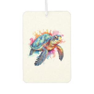 Sea Turtle in Colourful Watercolor Car Air Freshener