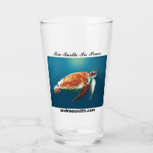 Sea Turtle In Peace - Drinking Glass