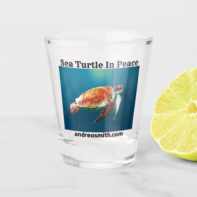 Sea Turtle In Peace - Shot Glass (Front)