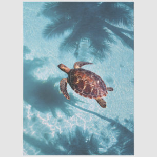 Sea Turtle in Tropical Waters Decoupage Tissue Paper