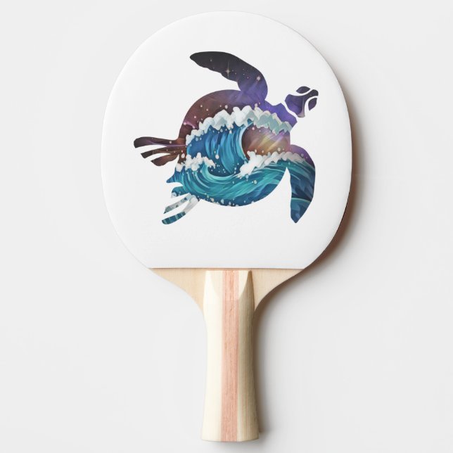 Sea Turtle Japanese Waves Golf Balls Golf Ball Mar Ping Pong Paddle (Front)