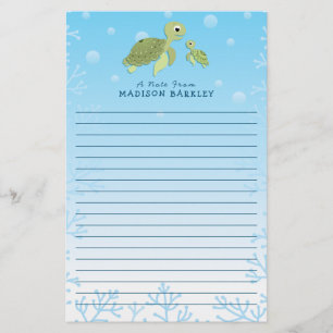 Sea Turtle Kid's Cute Ocean Animal Stationery