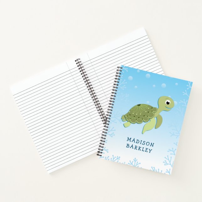 Sea Turtle Kid's Cute Ocean Animals Notebook (Inside)