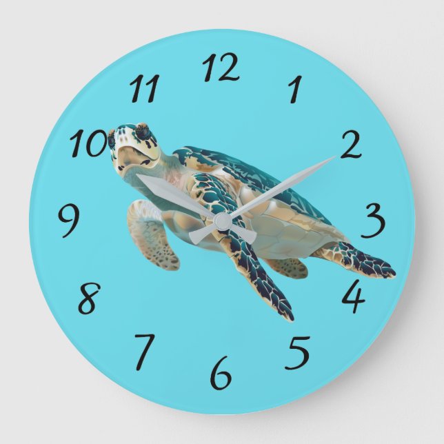 Sea Turtle Large Clock (Front)