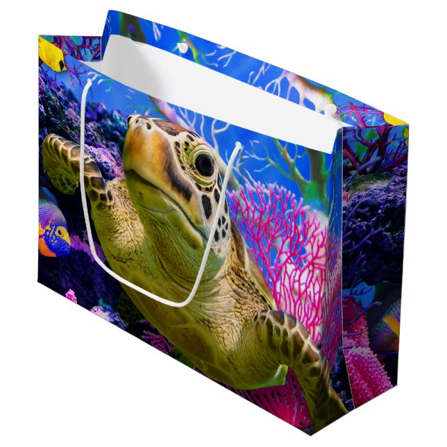 Sea Turtle Large Gift Bag (Front Angled)