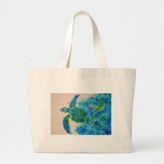 sea turtle large tote bag