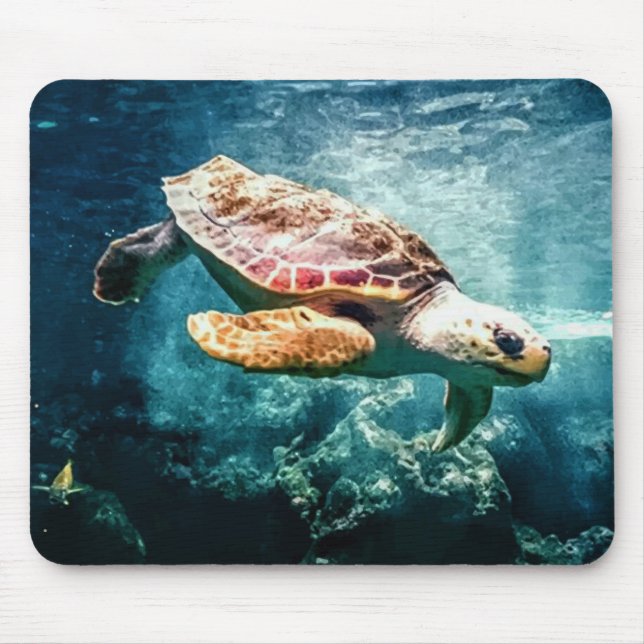 Sea Turtle Loggerhead Ocean Mouse Mat (Front)