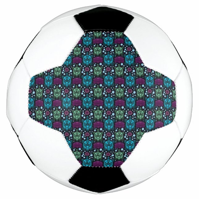 Sea Turtle & Lotus Flower Pattern  Football (Front)