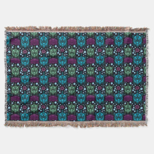 Sea Turtle & Lotus Flower Pattern  Throw Blanket