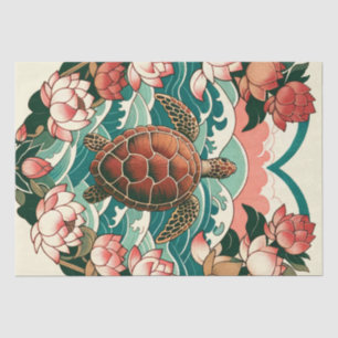 Sea Turtle Lotus Flower Seas Turtles               Tissue Paper