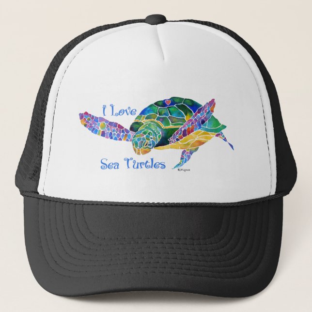 Sea Turtle Love a Turtle Trucker Hat (Front)