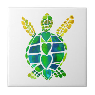 Sea Turtle Love Collection Tile