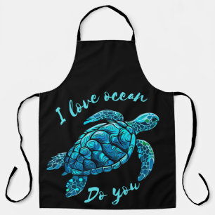 Sea Turtle love Ocean  Apron