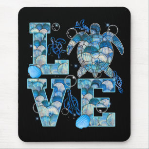 Sea Turtle Love Shirt Ocean Beach Animal Lovers Mouse Mat