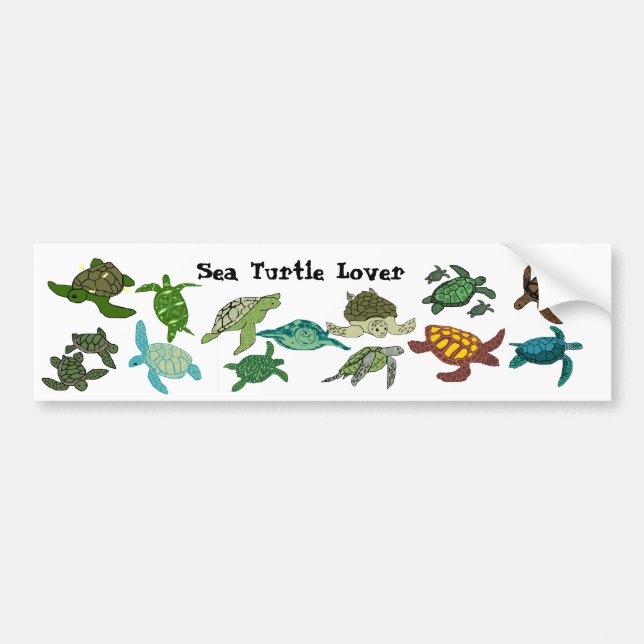 Sea Turtle Lover 2 bumper sticker (Front)