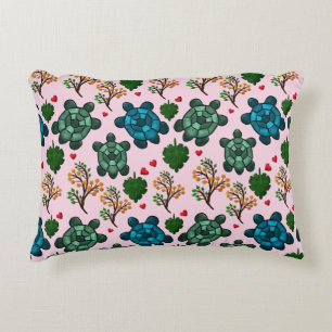 Sea Turtle Lover Gift, Cute Turtle Pattern, Marine Decorative Cushion