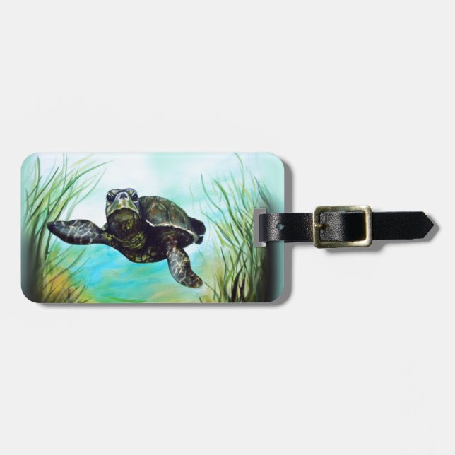 Sea Turtle Luggage Tag (Front Horizontal)