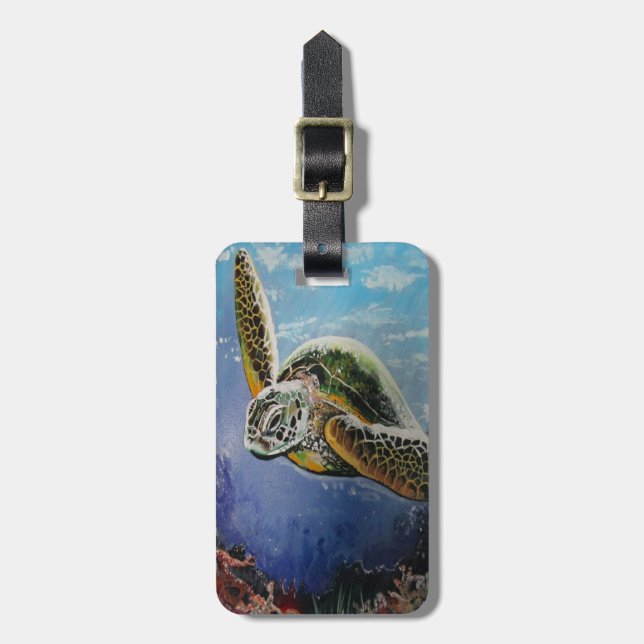 Sea Turtle Luggage Tag (Front Vertical)