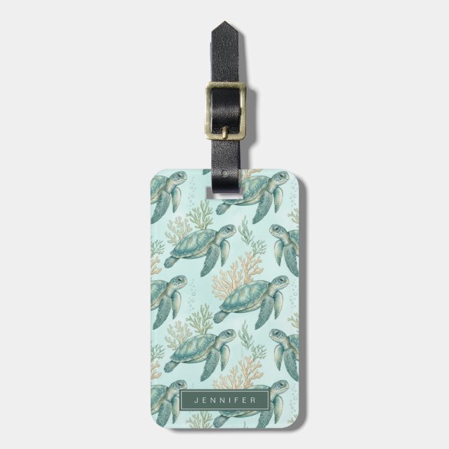 Sea Turtle Luggage Tag (Front Vertical)
