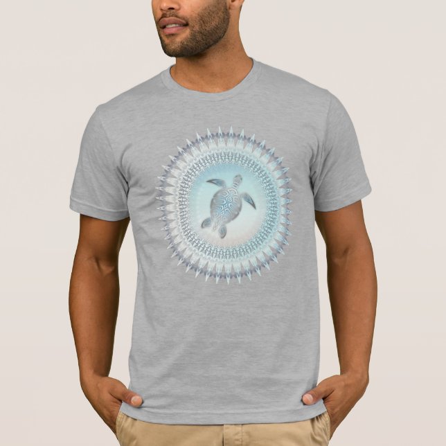 Sea Turtle Mandala Beach Style T-Shirt (Front)