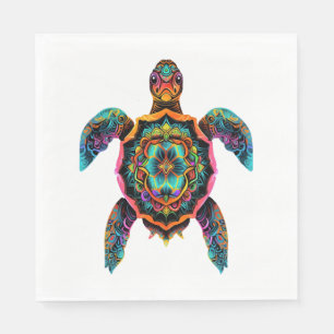 Sea Turtle Mandala Sea Ocean Animal Artwork Boho Napkin