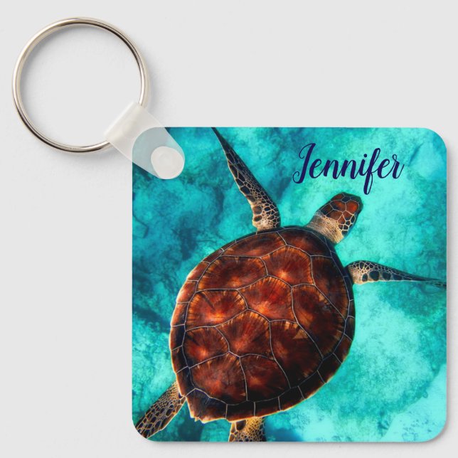Sea Turtle Marine Life Key Ring (Front)