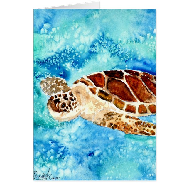 sea turtle marine sealife watercolor painting (Front)