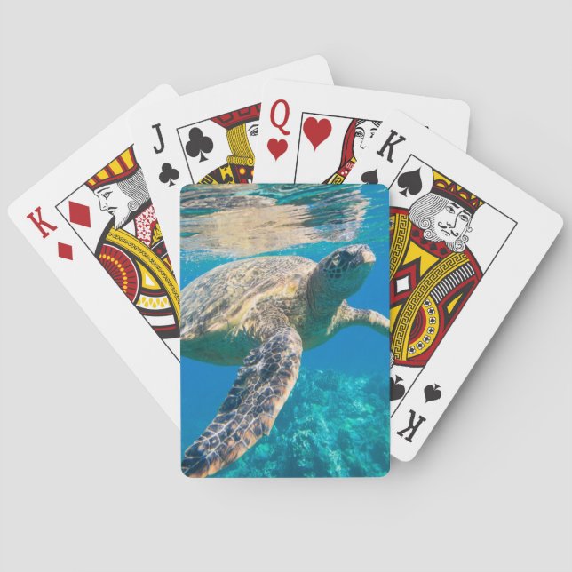 Sea Turtle, Marine Turtle, Chelonioidea, reptile Playing Cards (Back)